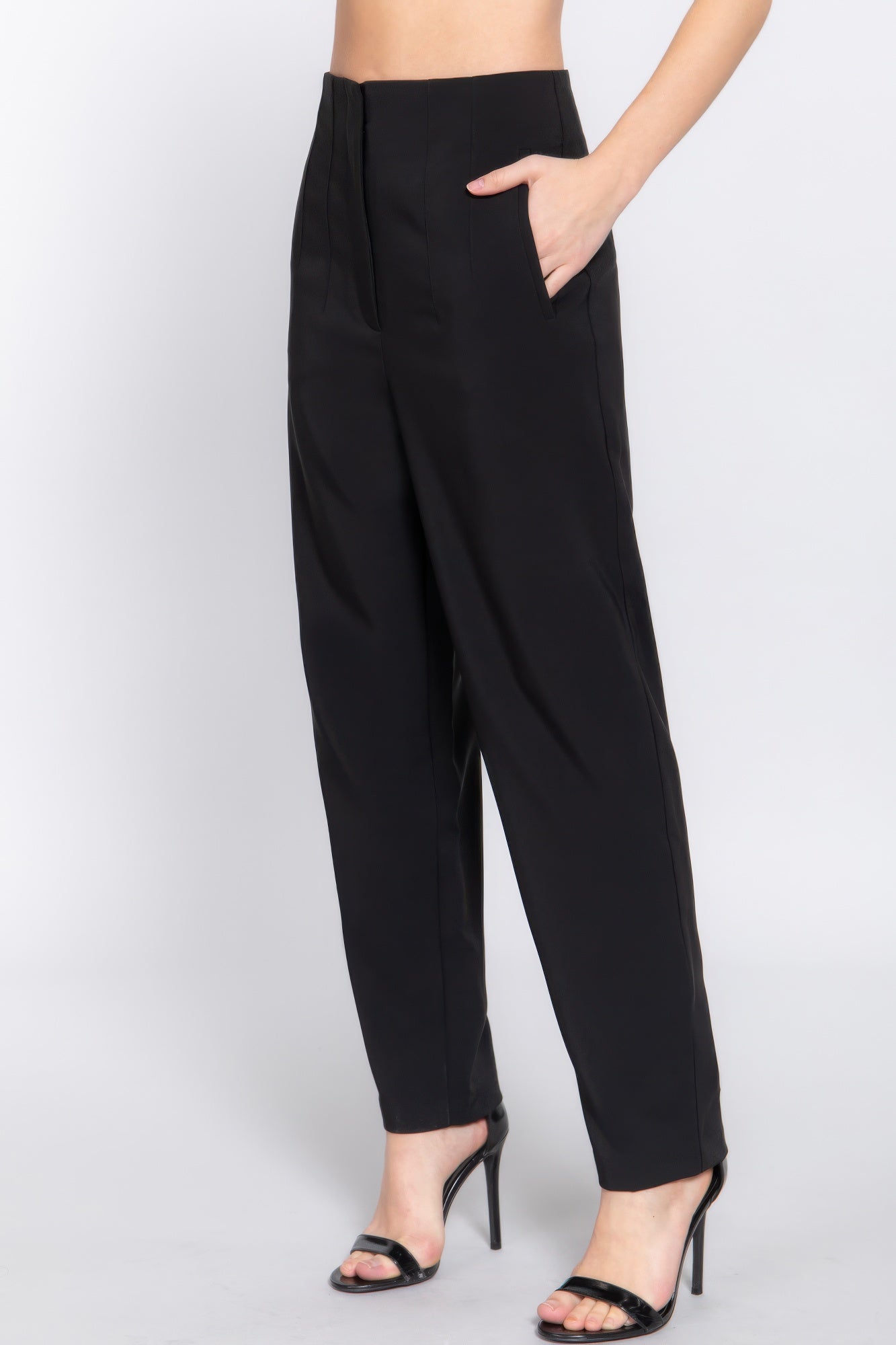 High Waist Pintuck Pants