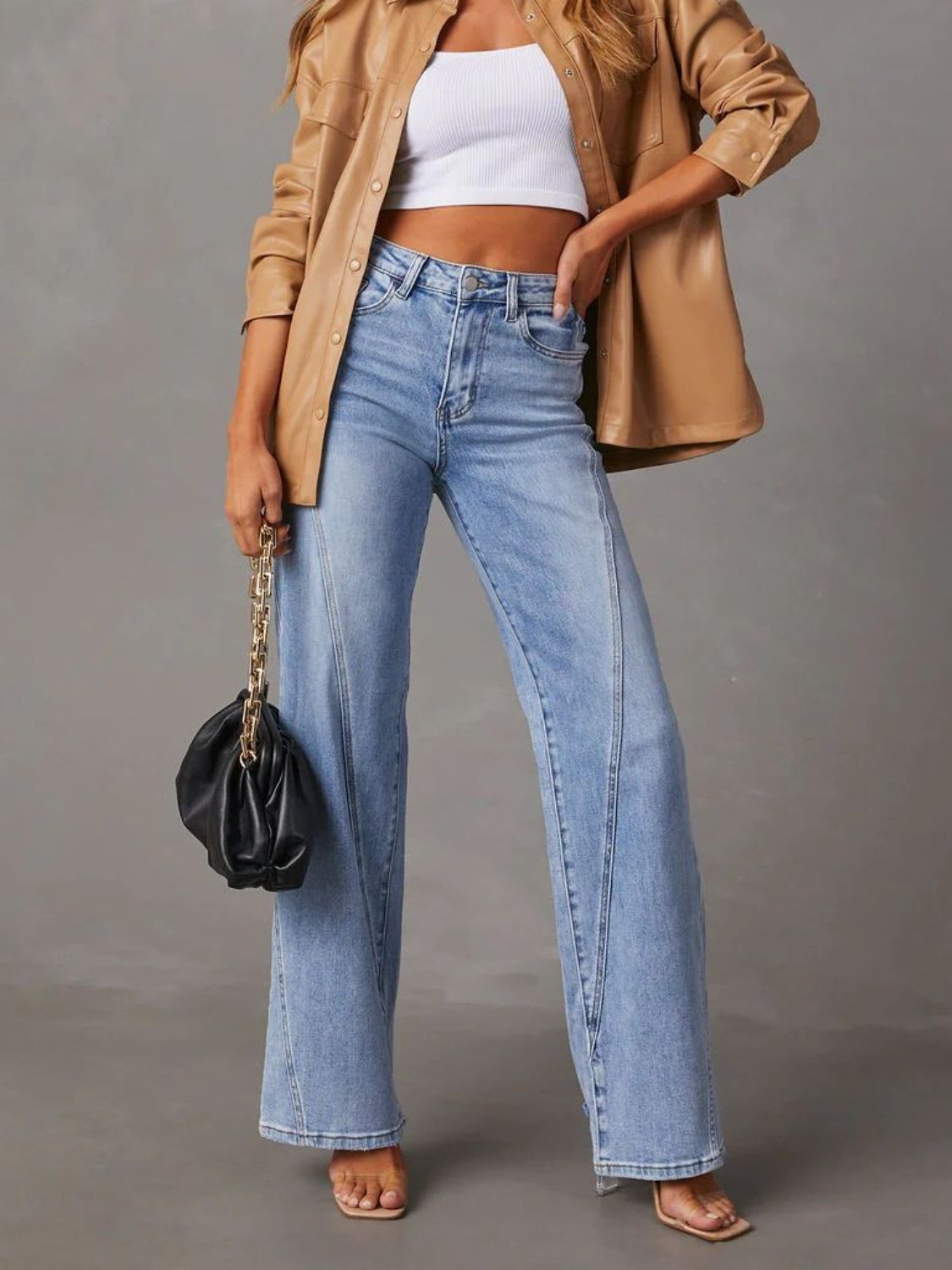 High Waist Straight-Leg Jeans