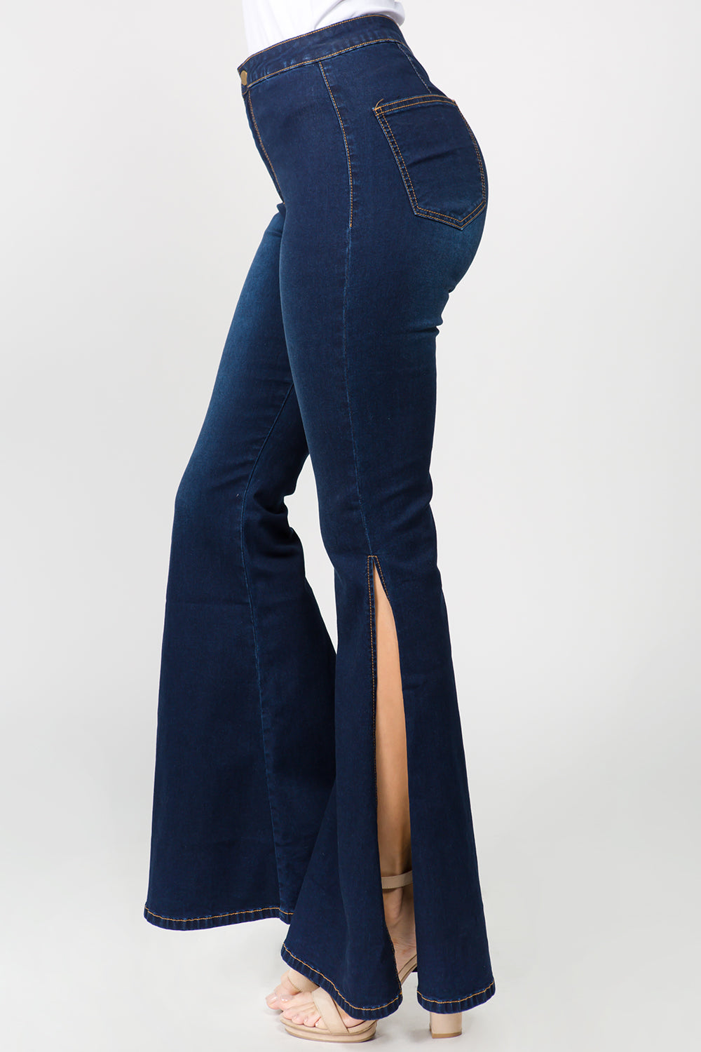 Bazi Side Slit Flare Jeans