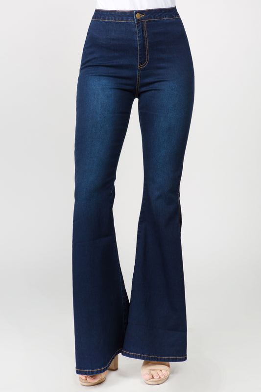 Bazi Side Slit Flare Jeans