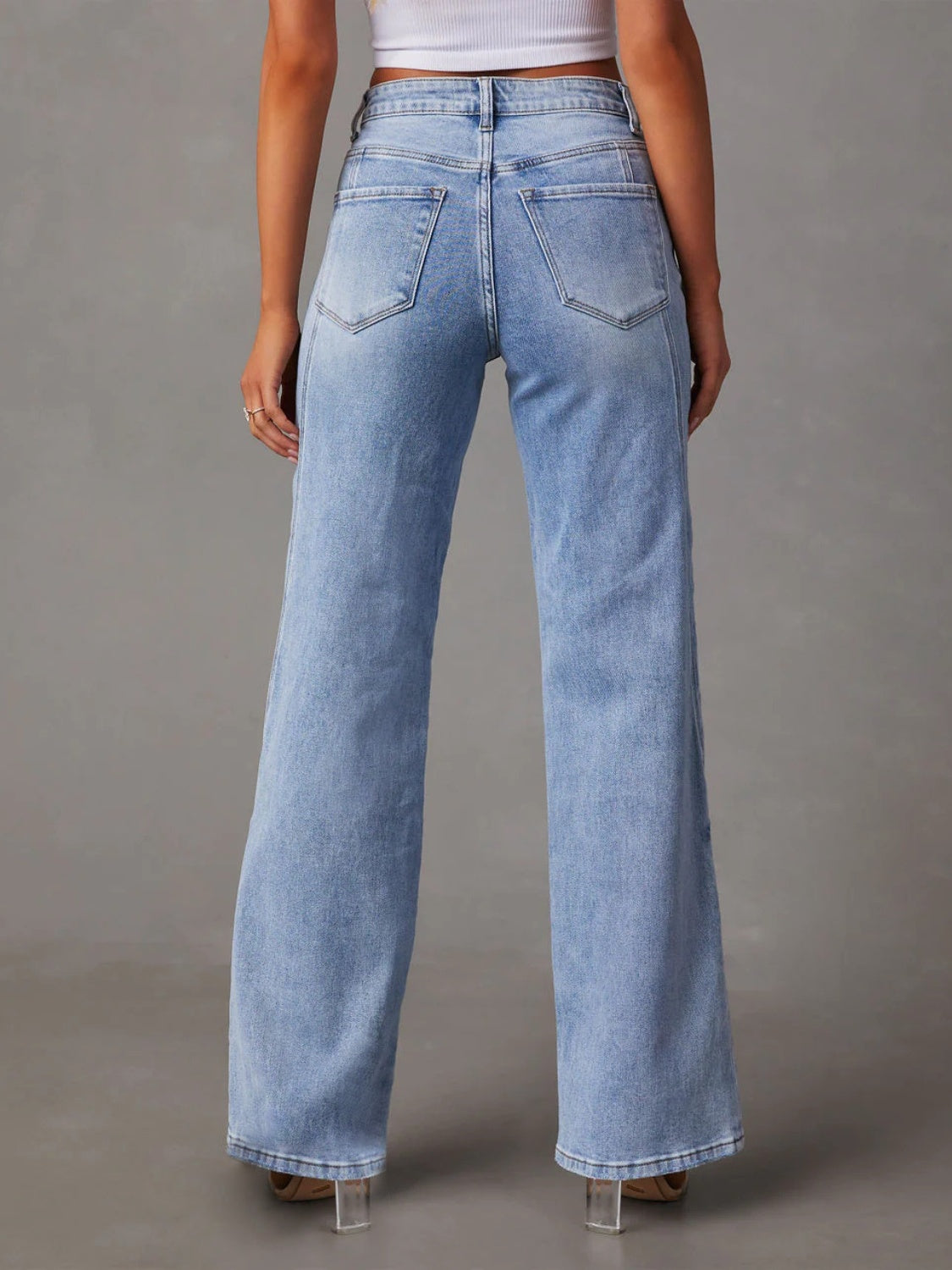 High Waist Straight-Leg Jeans