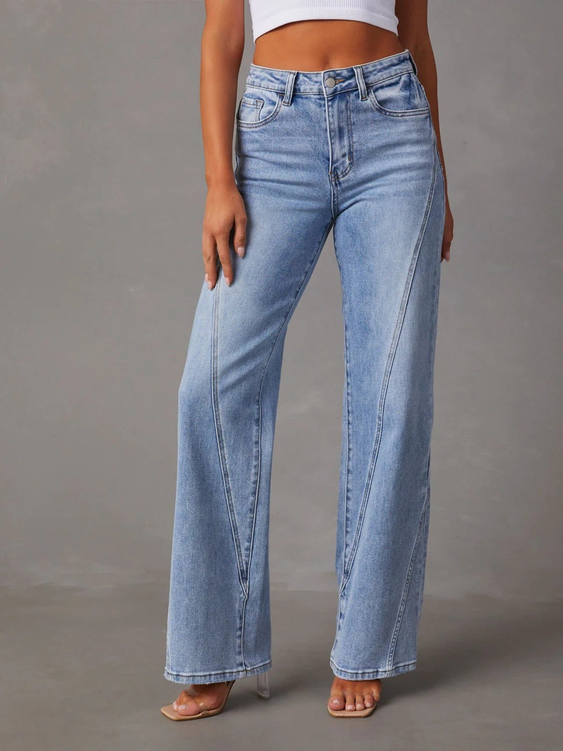 High Waist Straight-Leg Jeans