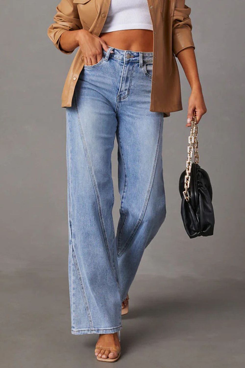 High Waist Straight-Leg Jeans