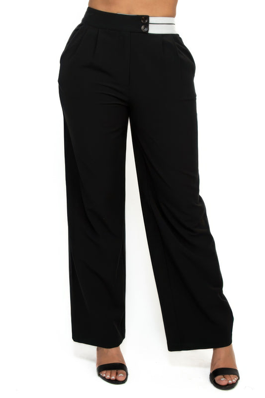 High-Rise Wide Waist Pants