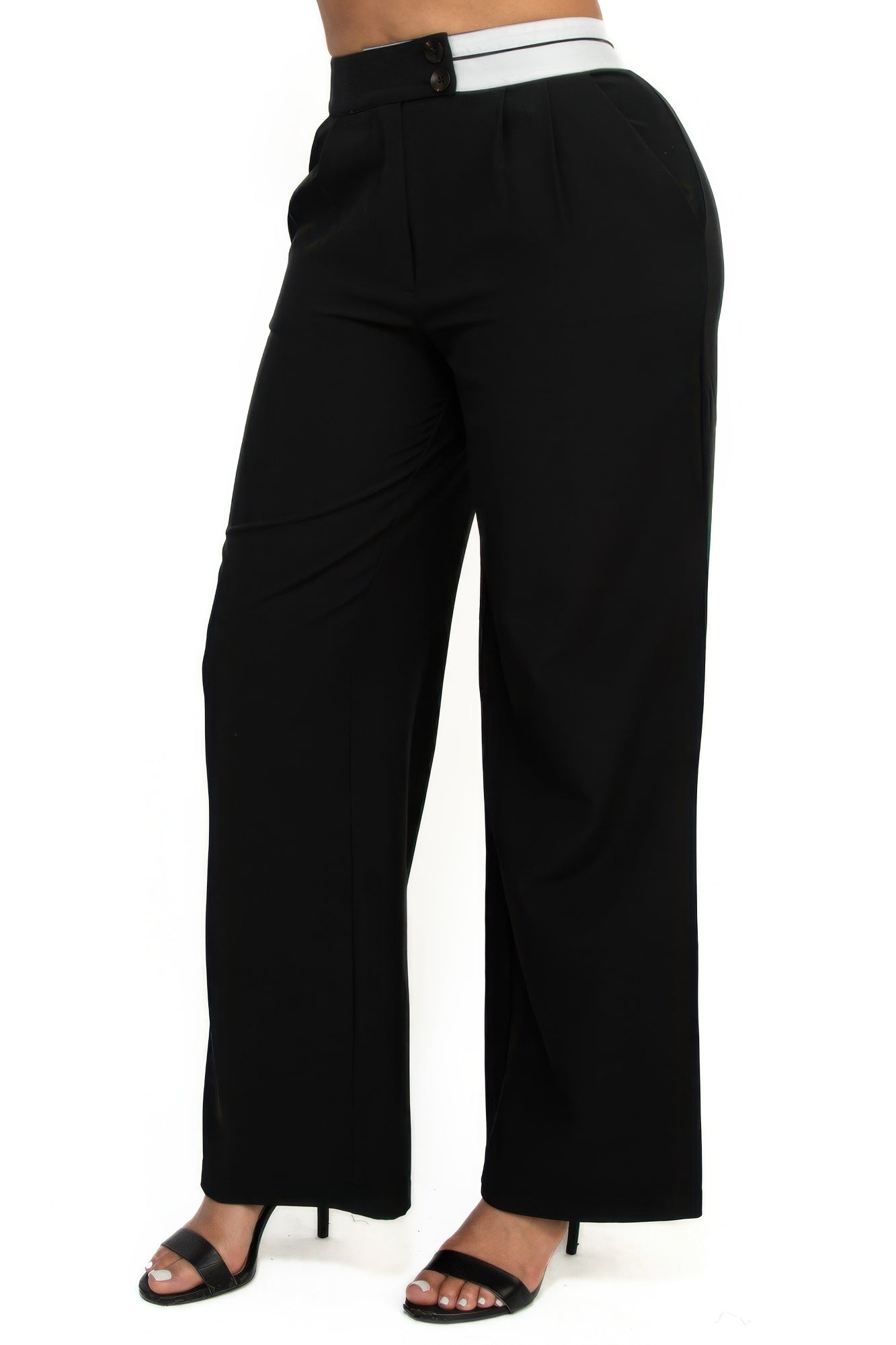 High-Rise Wide Waist Pants