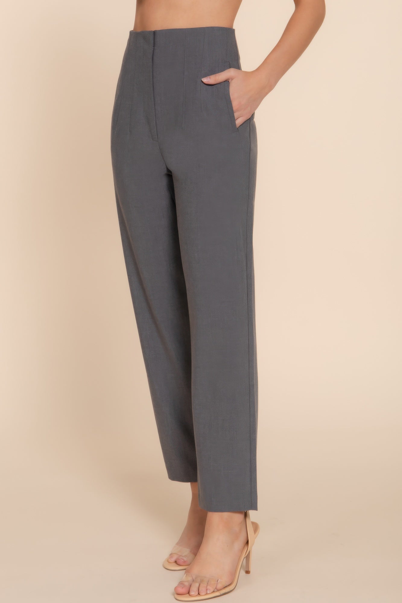 High Waist Pintuck Pants