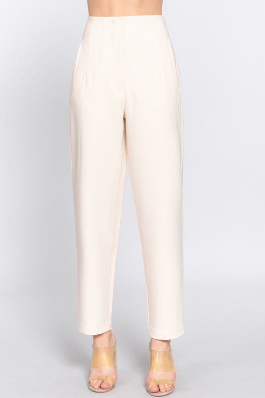 High Waist Pintuck Pants