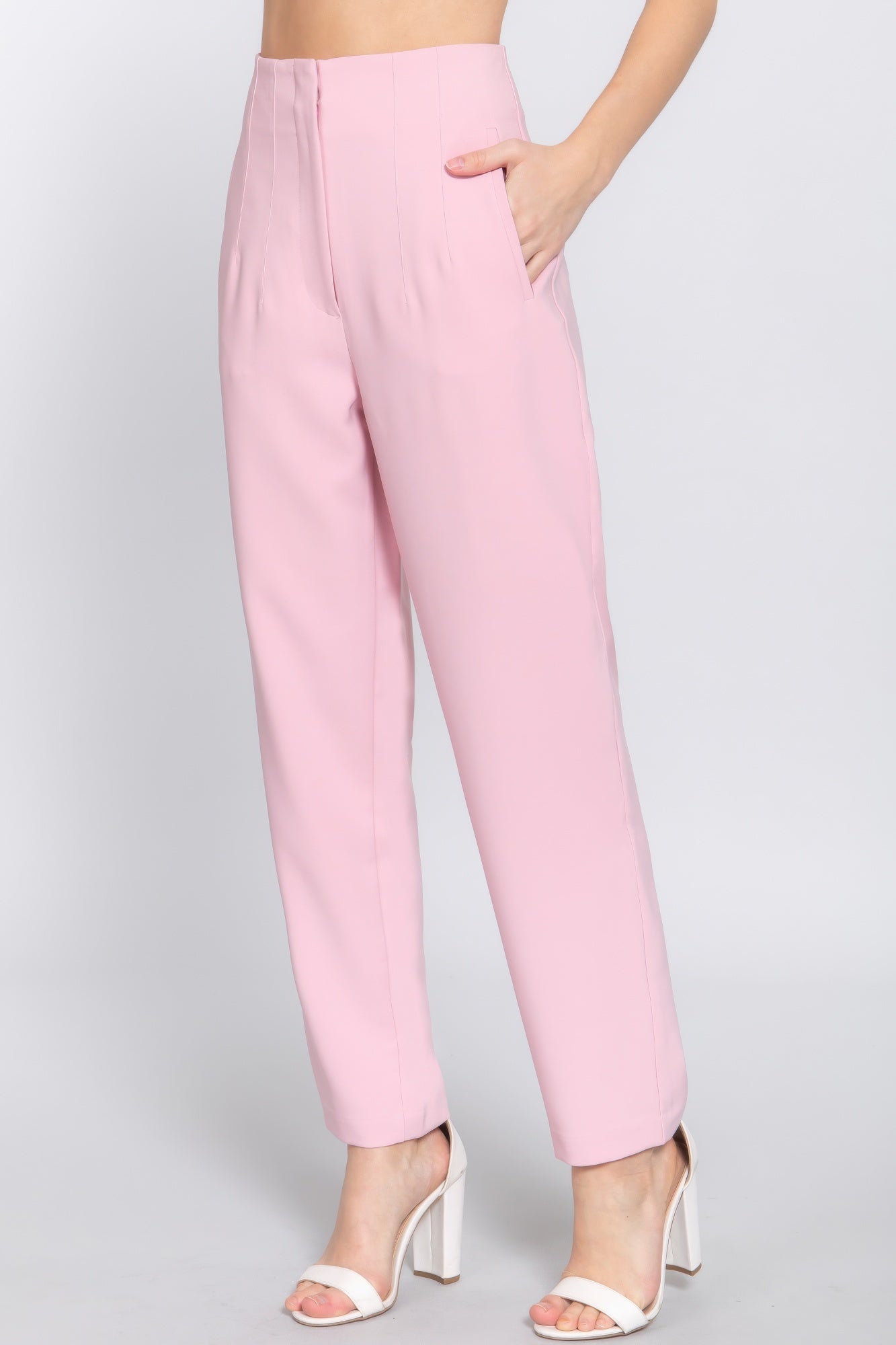 High Waist Pintuck Pants