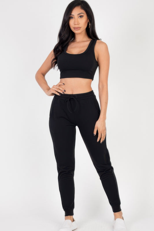 Cropped Tank Top & Joggers Set