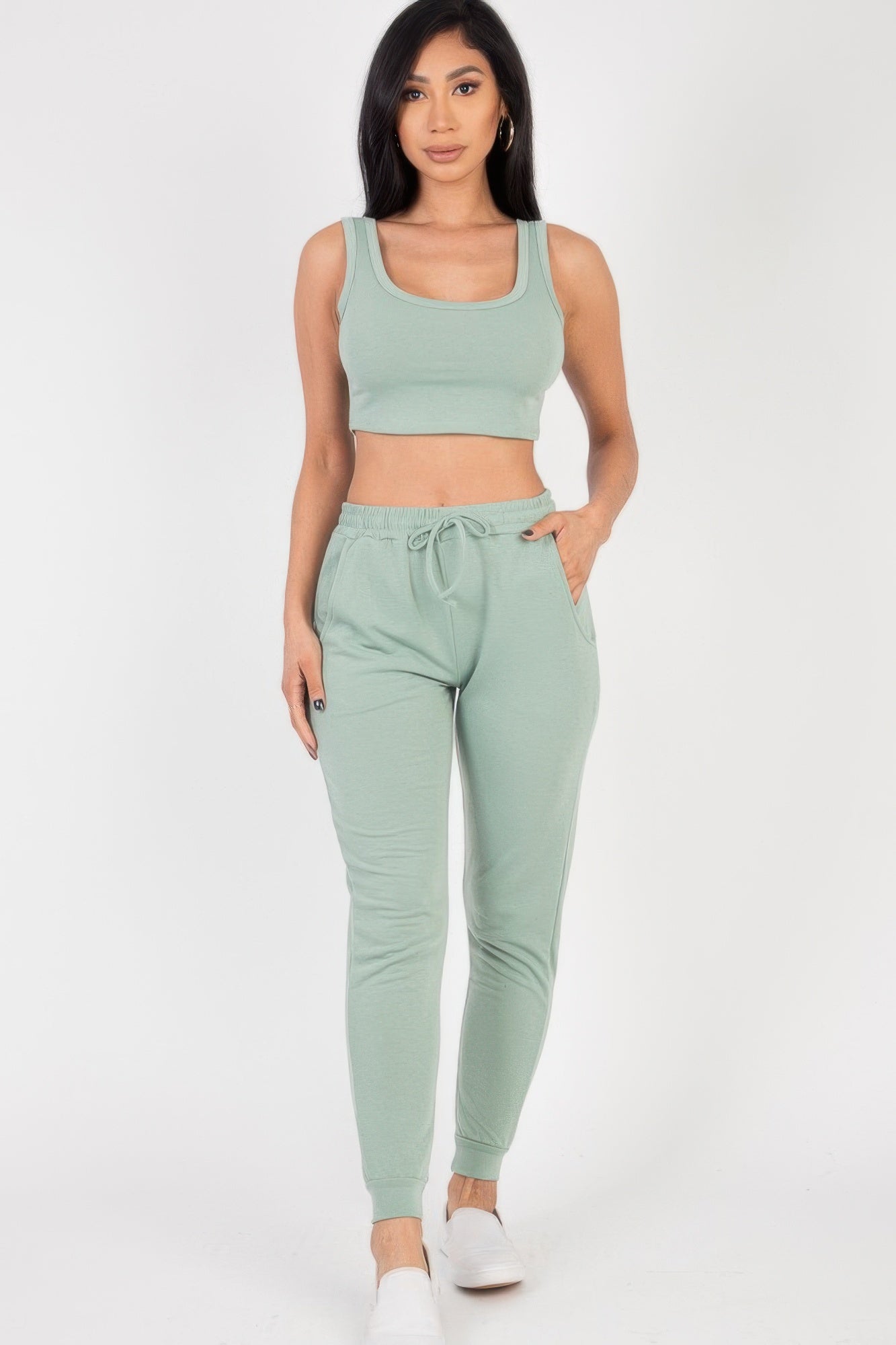 Cropped Tank Top & Joggers Set