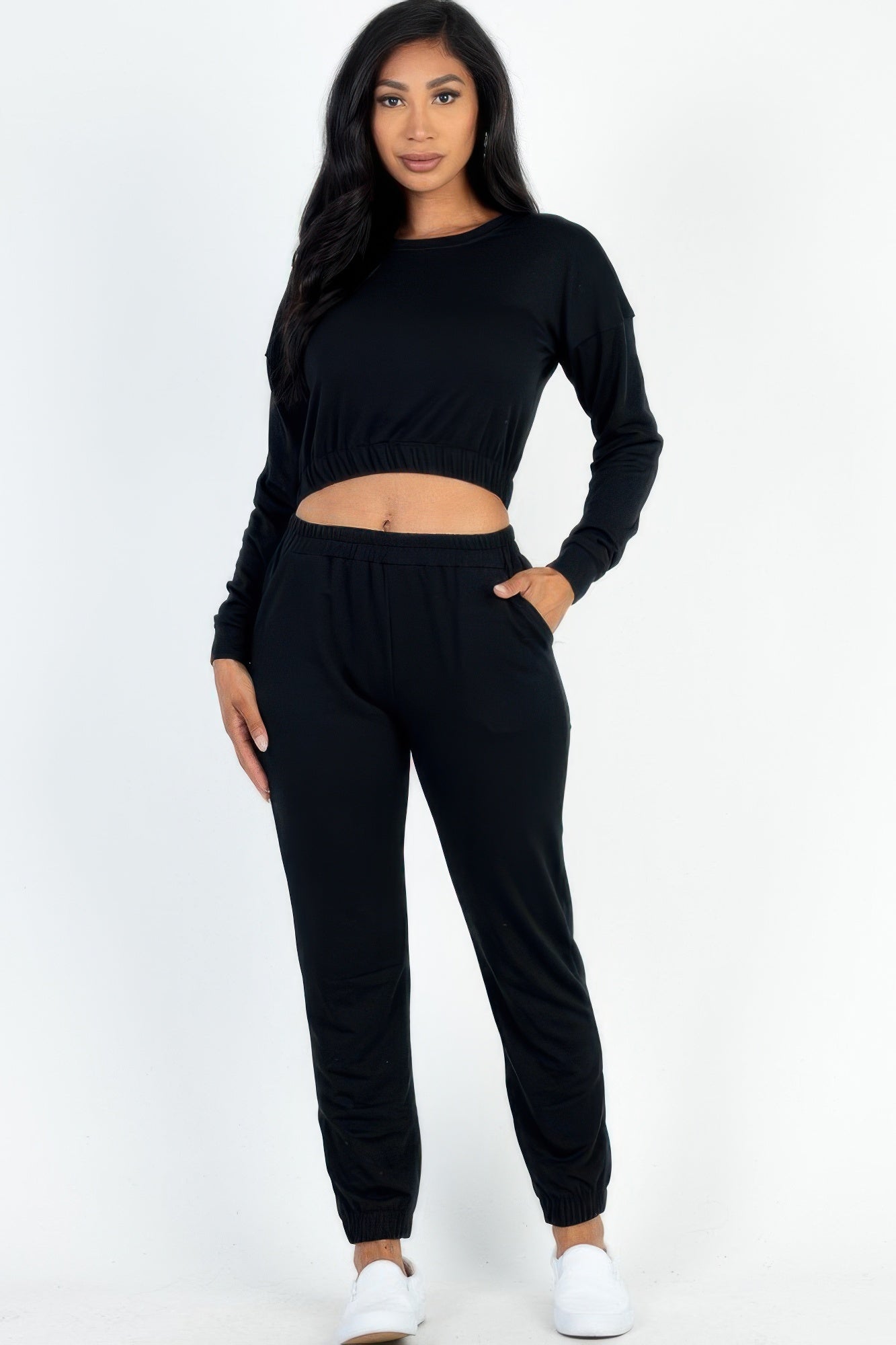 Elastic Waist Pullover & Joggers Set