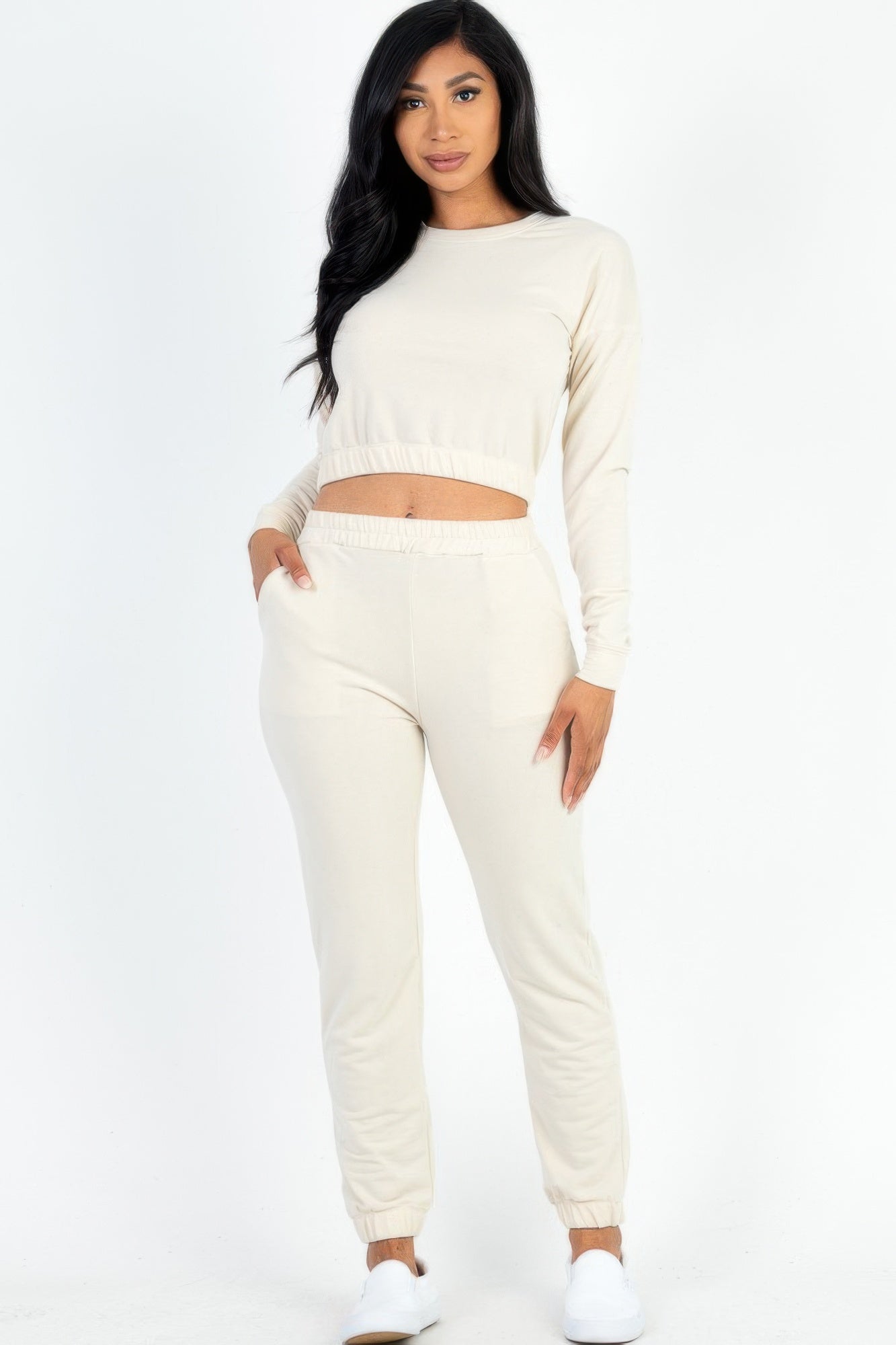 Elastic Waist Pullover & Joggers Set