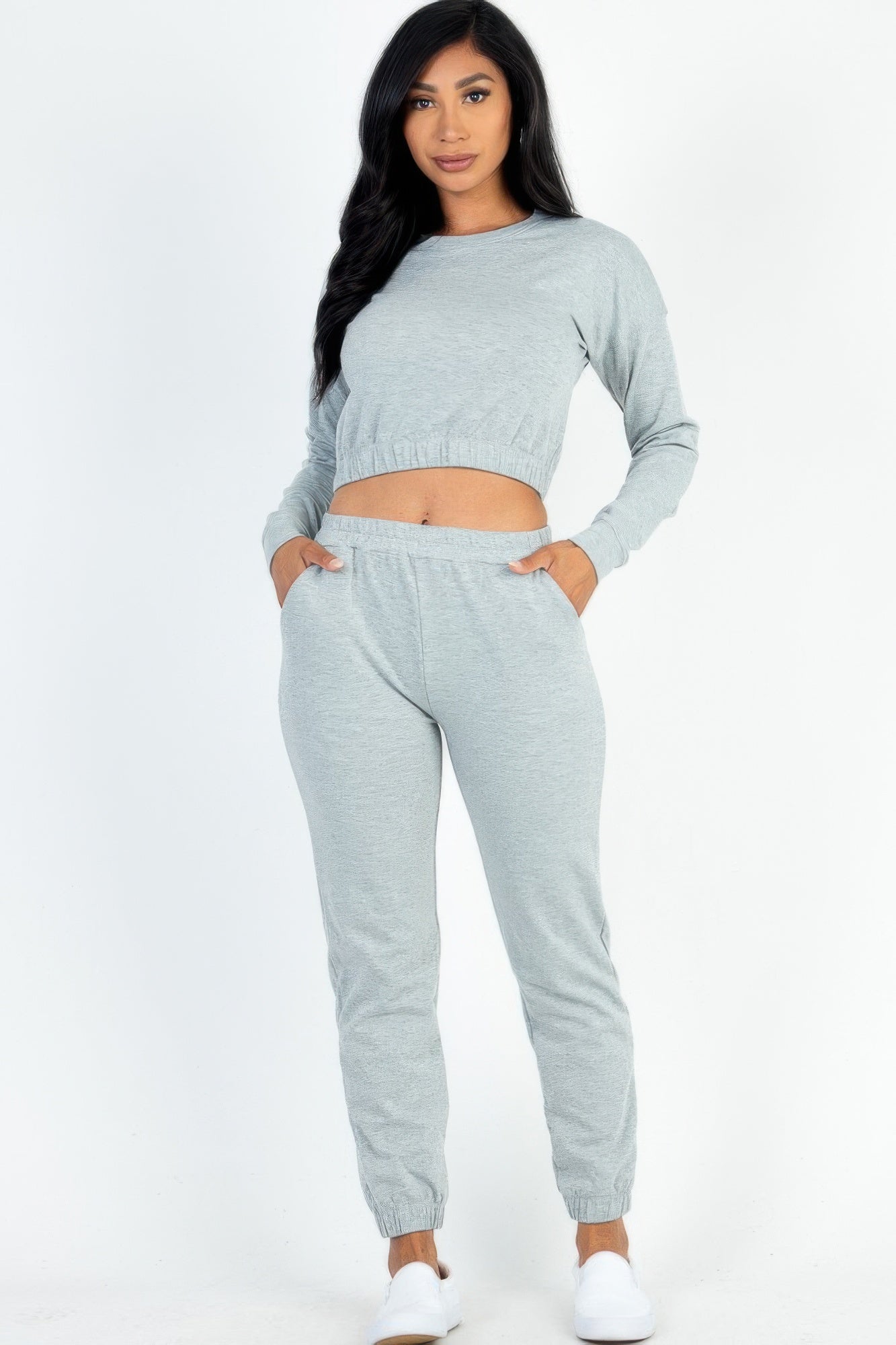 Elastic Waist Pullover & Joggers Set