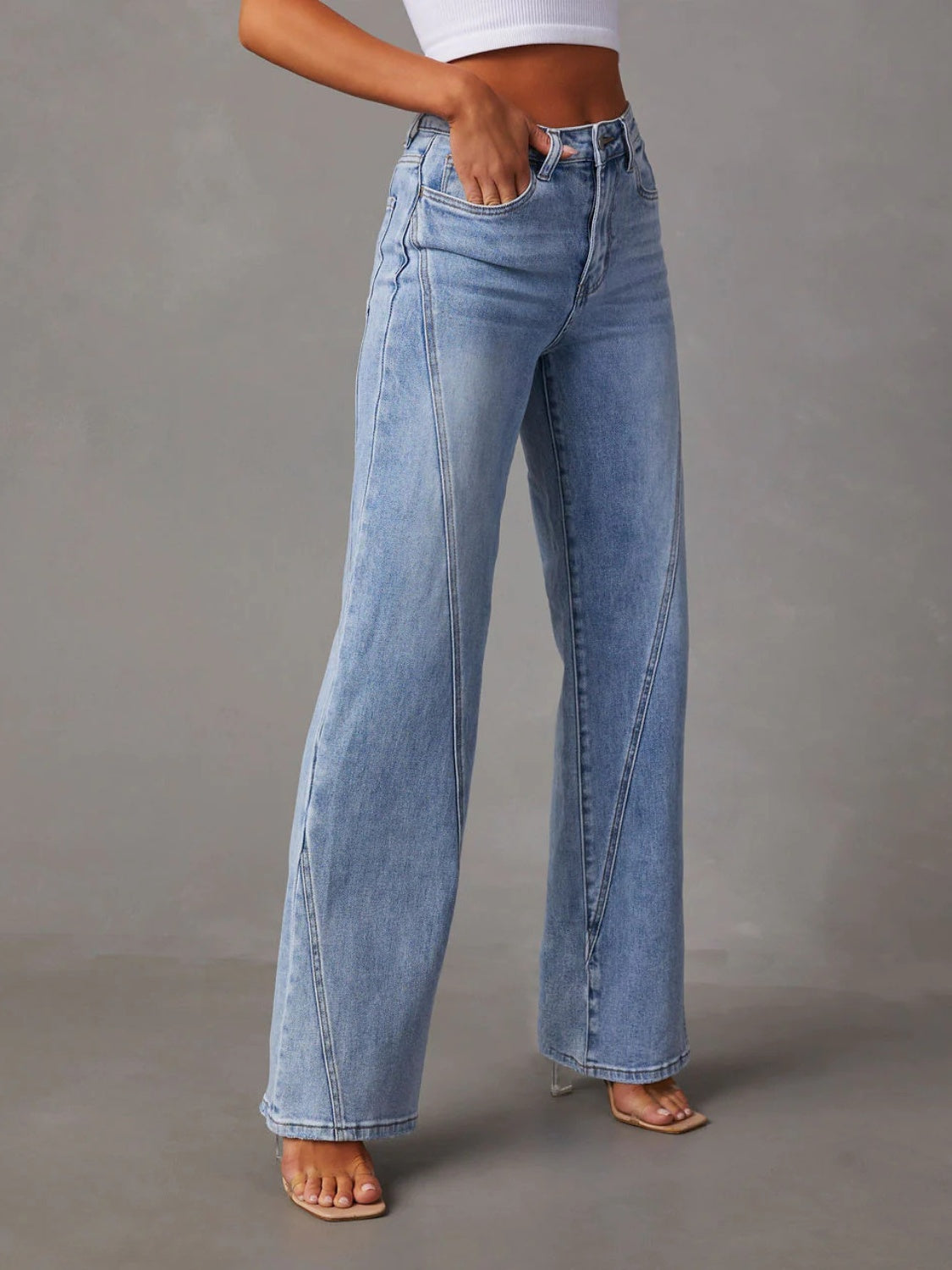 High Waist Straight-Leg Jeans