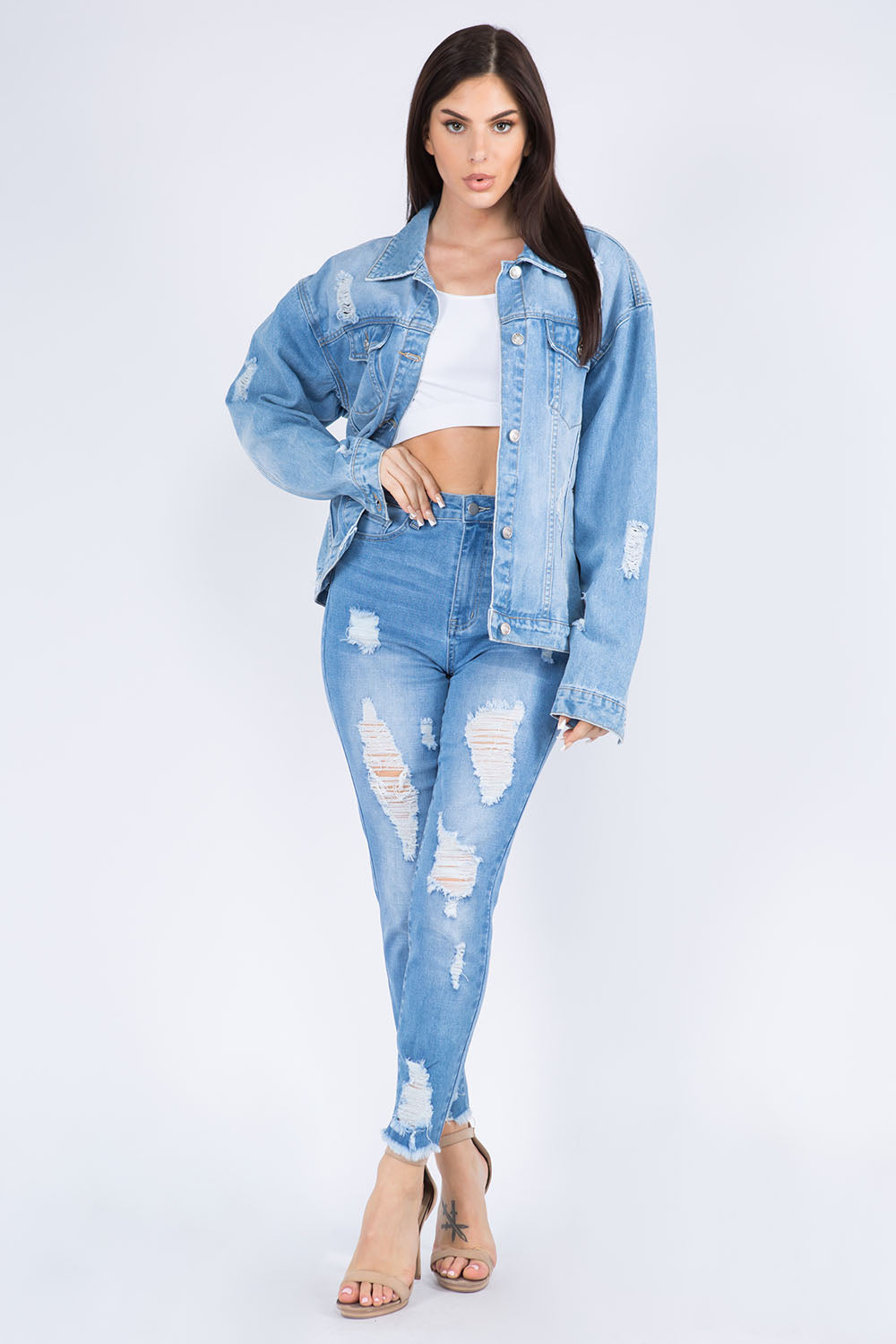 Distressed Denim Jacket